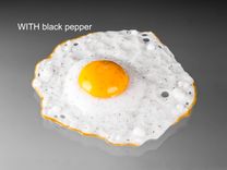 Hand Blown Glass Sunny-Side-Up Fried Egg, Single 1 small