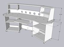 Studio Table, Music Production Desk, Music Instruments Stand 6 small