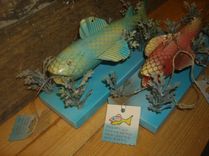 Antiqued' Ice Fishing Decoys 3 small