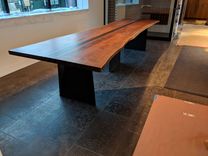 Walnut And Steel Dining Table 4 small