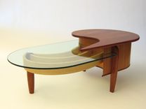 Mahogany, Cherry And Glass Coffee Table 7 small