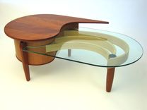 Mahogany, Cherry And Glass Coffee Table 1 small