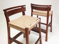 Walnut & Mahogany Danish Cord Bar Stool 1 small