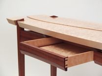 Sapele And Quilted Maple Hall Table 4 small