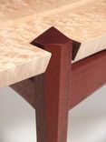 Sapele And Quilted Maple Hall Table 6 small