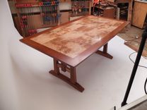 Oak And Burl Maple Dining Table 6 small