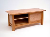 Cherry And Quilted Maple Shoe Bench 4 small