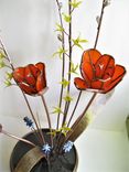 Forever Spring- Ikebana Style Glass, Copper, And Brass Floral Arrangement 3 small