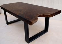 Walnut Coffee Table With Steel Base 4 small