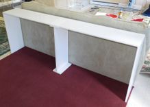 Straight Edge Console Table - In Color Or Clear From 3/4" Thick Up To 1.5" Thick 2 small