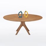 Round Midcentury Dining Table In White Oak "Kapok Table" 4 small