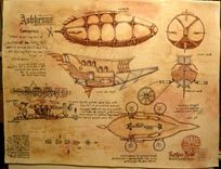 Steampunk Airship Custom Drawing/Painting 1 small