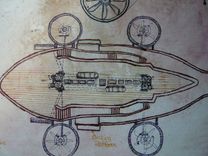 Steampunk Airship Custom Drawing/Painting 2 small