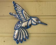 Hummingbird Spirit - Aluminum Metal Bird Tribal Wall Sculpture 2 small