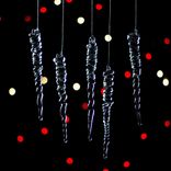 Chirstmas Ornaments Hand-Blown Clear Glass Natural Icicles, Set Of Five 3 small