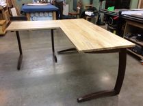 Cantilever Walnut And Maple Desk Set 6 small