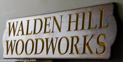 Custom Carved Walnut Gold Leaf Signs 3 small