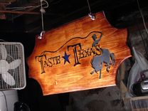 Wooden Sign For Store Front With Logo - Www.Taste-Texas.Com 1 small