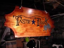 Wooden Sign For Store Front With Logo - Www.Taste-Texas.Com 3 small