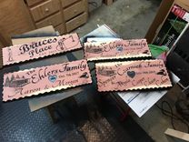 Personalized Family Name Sign Custom Carved Cedar Wood Plaque 3 small