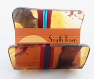 Fused Glass Business Card Holder - Topaz 4 small