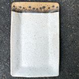 Ceramic Serving Platter In Speckled White With Wild Flowers 5 small