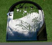 Decorative Steel Gate - Japanese Water Garden - Japanese Watercolor Gate - Custom Garden Gate 1 small