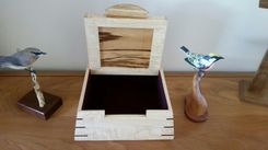 Curly Maple And Zebra Wood Cremation Urn 1 small