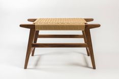 Walnut Or Maple Bench With Danish Paper Cord Seat 1 small