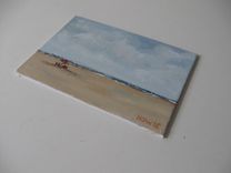 Original Beach Painting, 7" X 5", Seascape 3 small