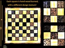Chess Board, Chessboard, Custom, Hand Created, Wood Burned, Wood Anniversary Gift, Husband Gift 2 small