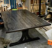 Farmhouse Inspired Dining Table With Trestle Base 1 small