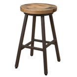 Reclaimed Barnboard Oak & Custom Raw Steel Bar Stools 7 small