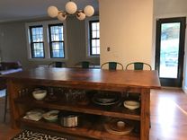 Reclaimed Kitchen Island With Open Shelving And Wood Top 1 small
