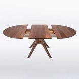 Round Dining Table With Mid Century Modern Pedestal Base "Kapok" 4 small