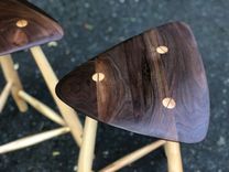Wharton Esherick Style Wood Counter Stools 6 small