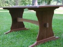 Reclaimed Redwood Trestle Table 2 small