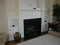 Built In Fireplace Mantle For Flat-Screen Tv, Side Cabinets 2 small