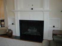 Built In Fireplace Mantle For Flat-Screen Tv, Side Cabinets 3 small