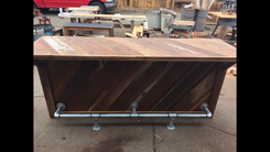Reclaimed Wood Bar With Footrail And Doors 1 small