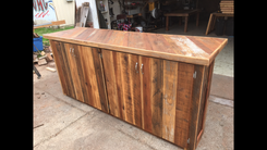 Reclaimed Wood Bar With Footrail And Doors 2 small