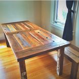 Reclaimed Wood Vineyard Farm Table - 60 2 small