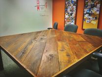 Reclaimed Wood Farm Table Slant Board Pattern 2 small