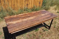 Reclaimed Barnwood Table With Pipe Legs 1 small