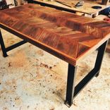 Reclaimed Wood Chevron Farm Tables 1 small