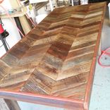 Reclaimed Wood Chevron Farm Tables 4 small