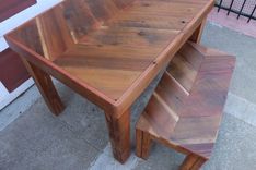 Reclaimed Wood Chevron Farm Tables 6 small