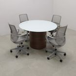 Modern Round Shape Custom Conference Table, Tempered Glass Top - Omaha Meeting Table 2 small