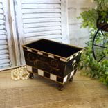 Courtly Towel Caddy Black And White Check Vanity Storage Bin 3 small