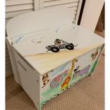 Childrens Painted Toy Box Jungle Sarari Theme Personalized Free 2 small